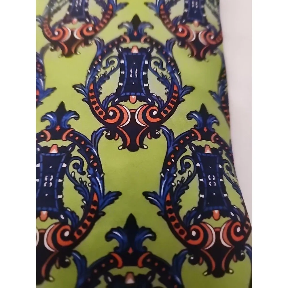 George Machado Zylos Men's Classic 100 % Silk, Green Black Tie NWT